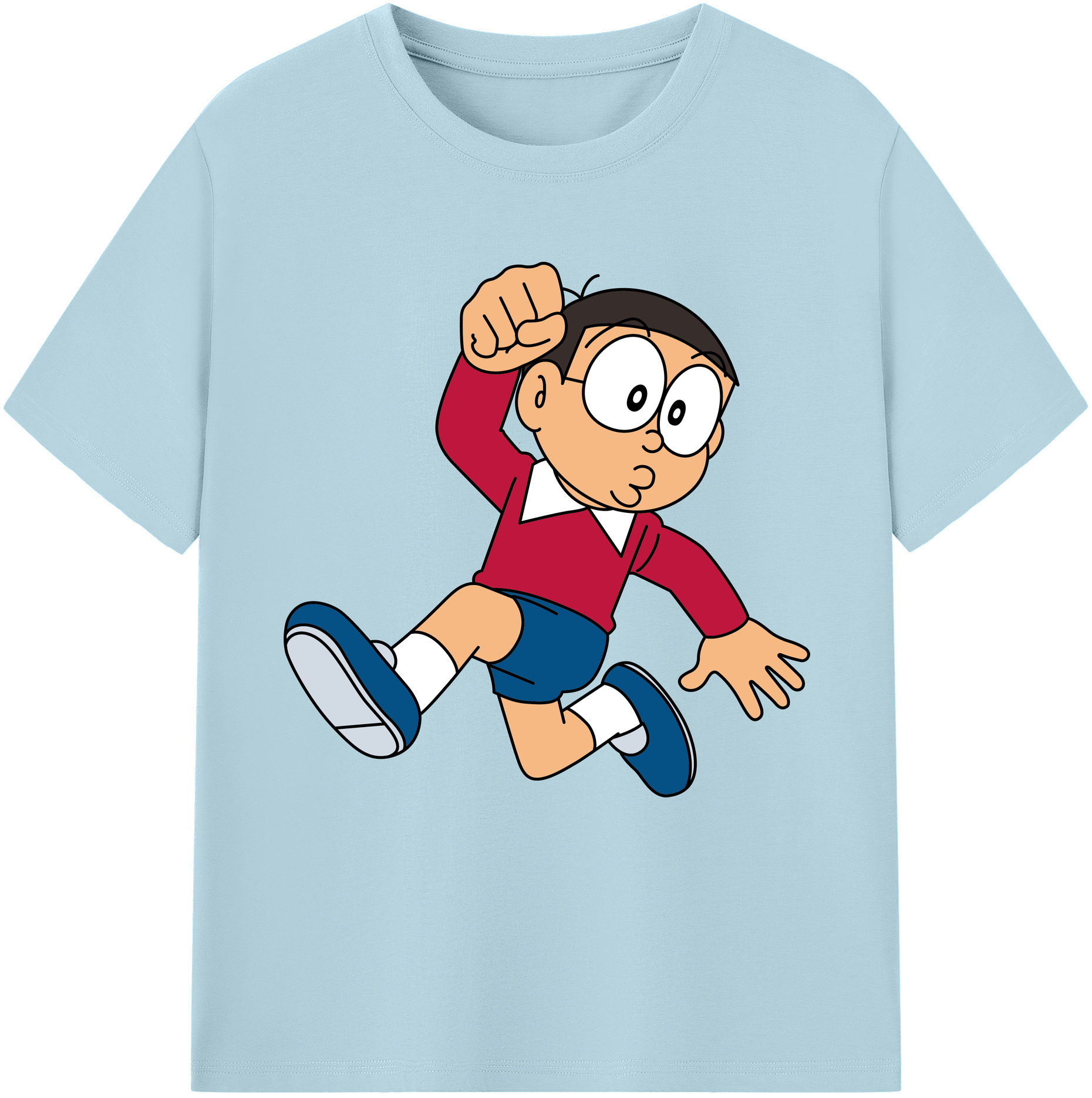 （画像用） ドラえもん 野比 のび太 Doraemon Nobita Nobi 綿100％半袖Tシャツ（フロントプリント）